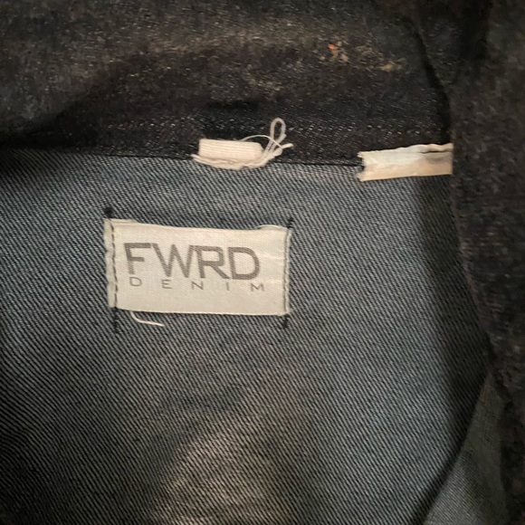 Frwd black denim jacket button down thrashed look youth 10-12 - Picture 5 of 5